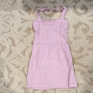 Abercrombie & Fitch Pink Linen Halter Dress